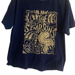 The Simpsons Graphic Tee in Navy and Gold
